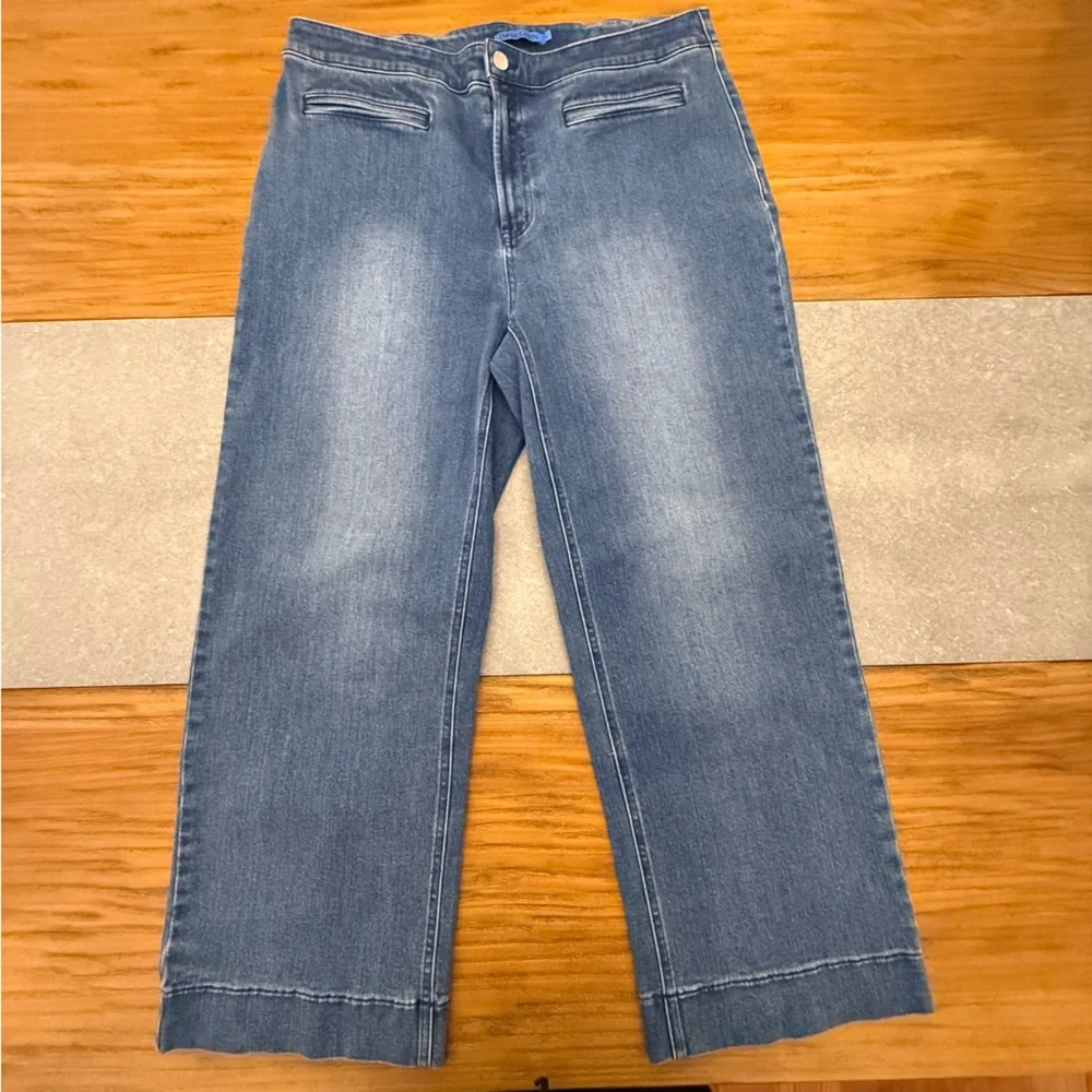 J.McLaughlin Hadleigh Wide Leg Denim Trousers Jeans Size 12 - Picture 5 of 11